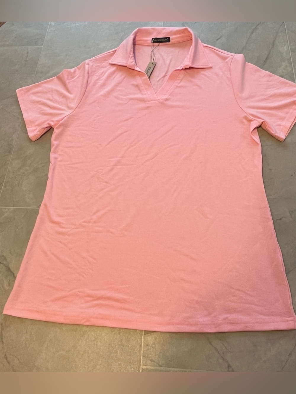 Orandesigne Pink Open-Collar Blouse size M Women Cotton Blend casual New
